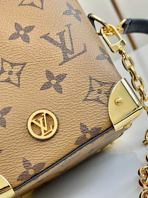 NOE BORSA 11.5 NANO CHARM MARRONE MONOGRAMMA TELA ROVESCIATA 