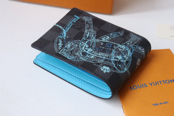 PORTAFOGLIO SLIM 12 NERO BLU TELA