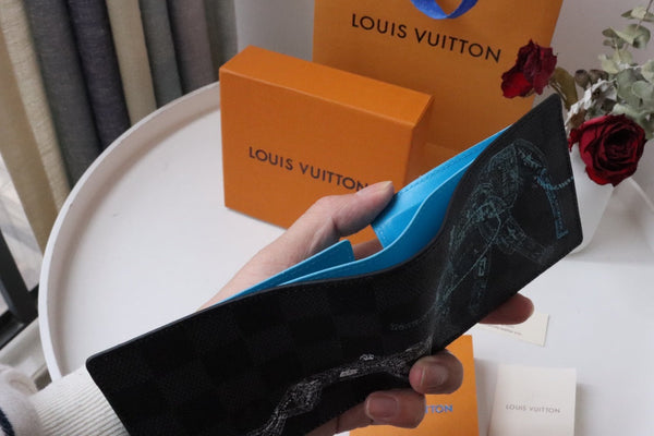 PORTAFOGLIO SLIM 12 NERO BLU TELA
