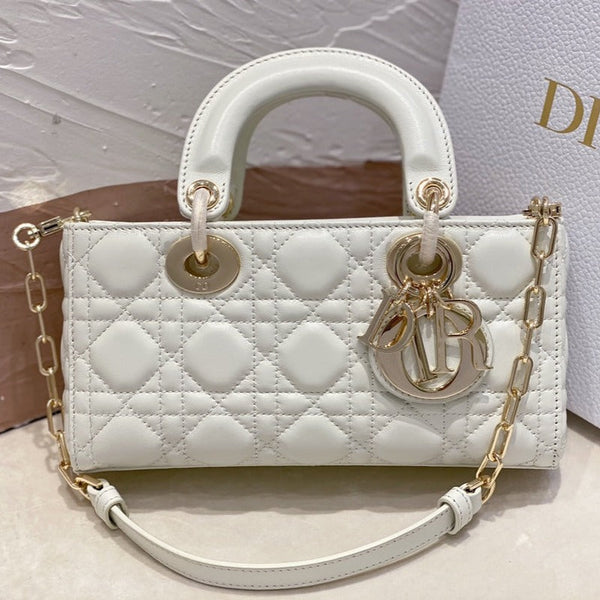 MICRO LADY D-JOY 16.5 PELLE D'AGNELLO BIANCA