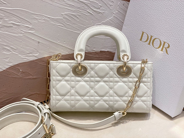 MICRO LADY D-JOY 16.5 PELLE D'AGNELLO BIANCA