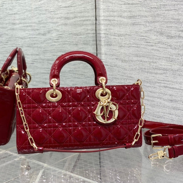 MEDIUM LADY D-JOY 26 VITELLO VERNICIATO ROSSO
