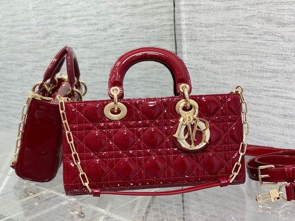 MEDIUM LADY D-JOY 26 VITELLO VERNICIATO ROSSO