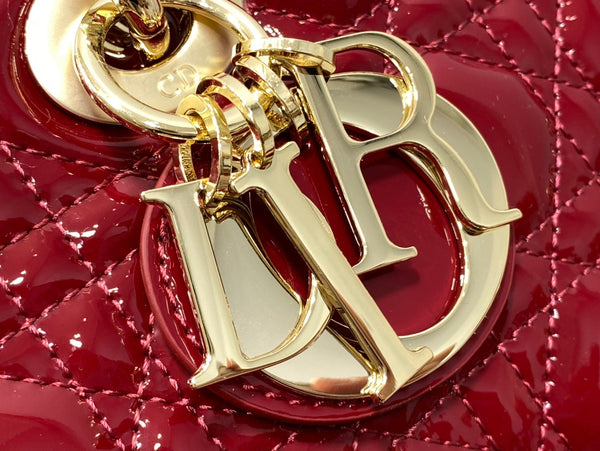 MEDIUM LADY D-JOY 26 VITELLO VERNICIATO ROSSO