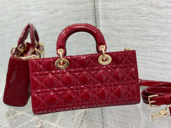 MEDIUM LADY D-JOY 26 VITELLO VERNICIATO ROSSO