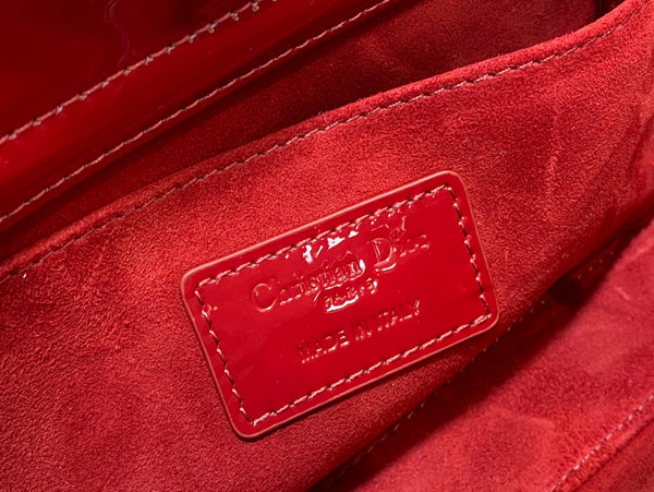 MEDIUM LADY D-JOY 26 VITELLO VERNICIATO ROSSO
