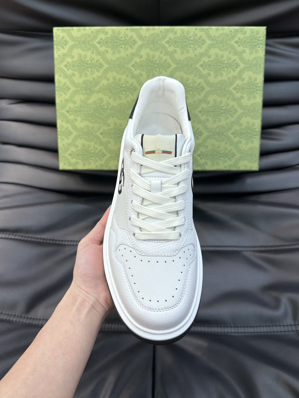 SNEAKERS GG IN PELLE BIANCA