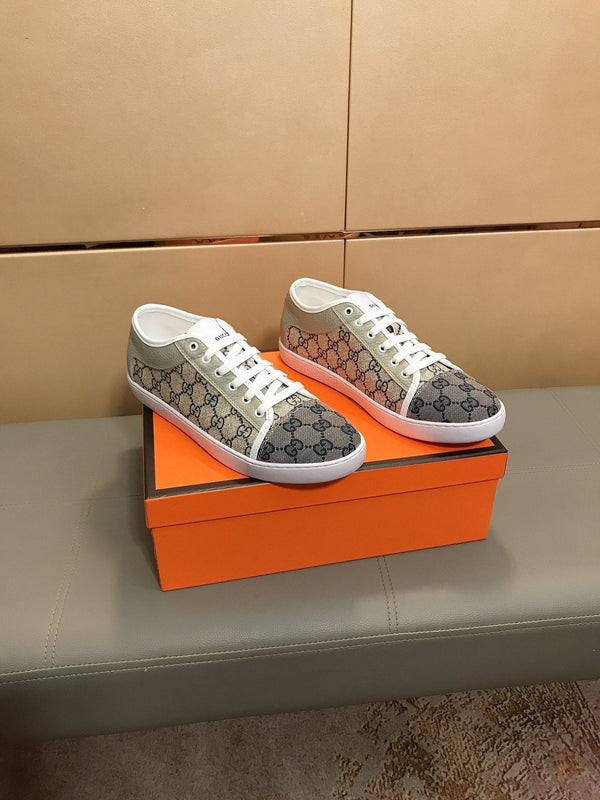 GG ACE GREY LOW-TOP SNEAKERS