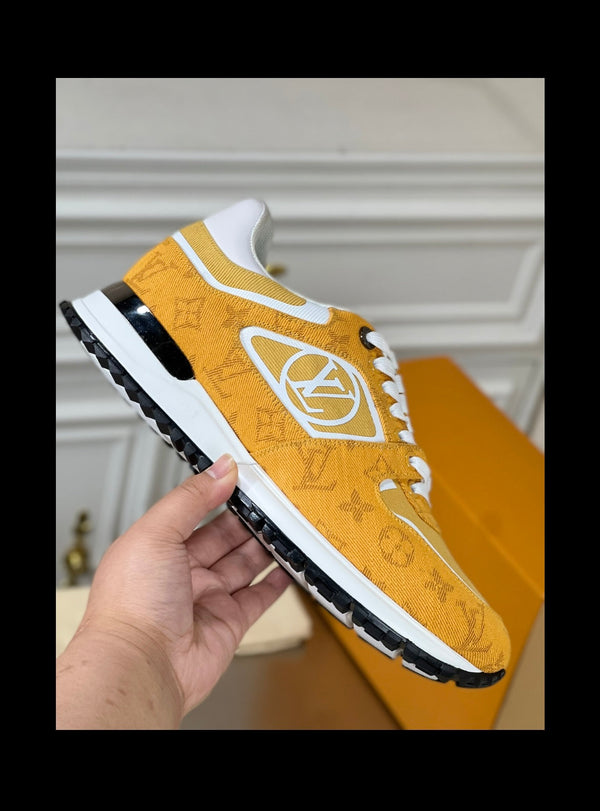SNEAKER LV RUN AWAY IN TESSUTO DENIM GIALLO