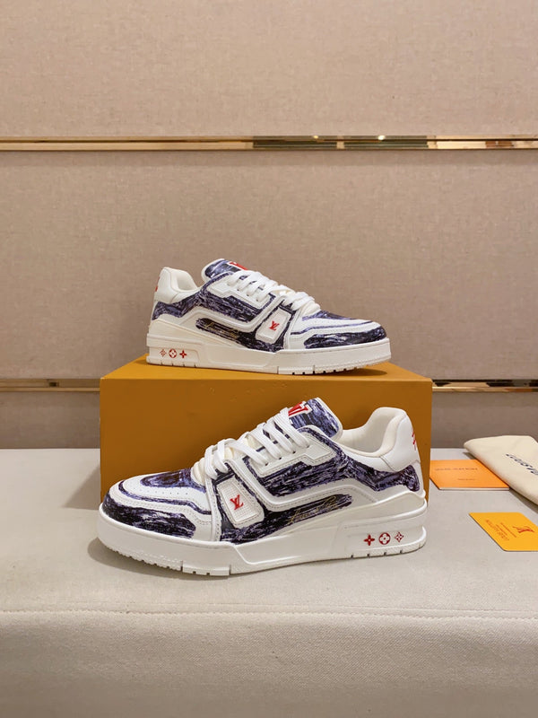 LV TRAINER SNEAKER BLUE WHITE