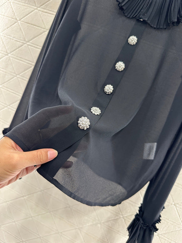 CAMICIA CHANEL IN PIZZO CON VOLANT MOD. 285
