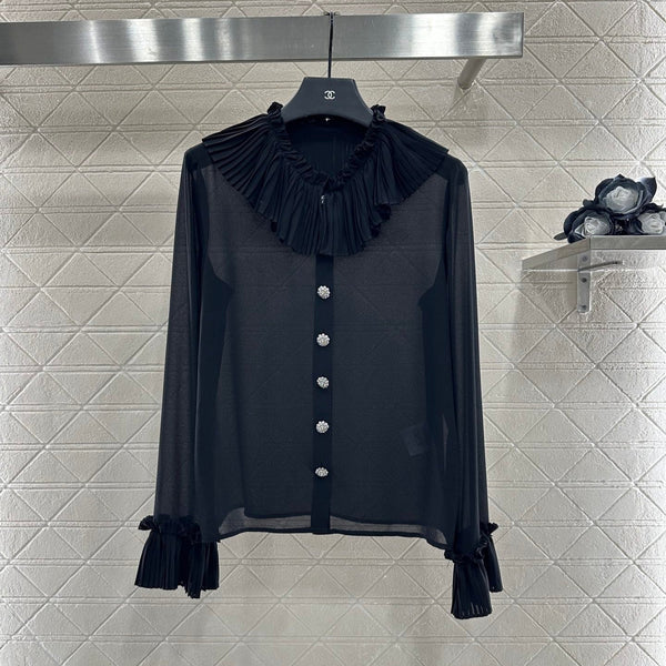 CAMICIA CHANEL IN PIZZO CON VOLANT MOD. 285