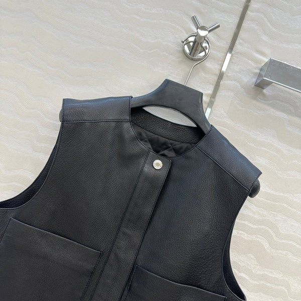 HM 25S Vest in Black Lambskin 297455