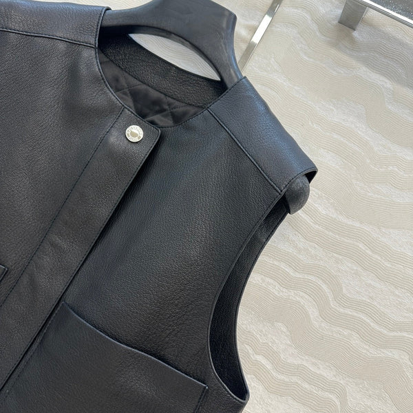 HM 25S Vest in Black Lambskin 297455