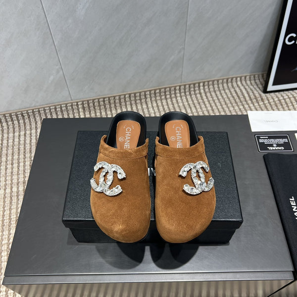 CC 25S Birkenstock Thick-Sole Loafers in Brown Velvet 442541