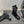 CC 25S Round-Toe Zippered Ankle Boots in Black Glossy Cowhide and Embroidered Latticework 442502