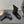 CC 25S Round-Toe Electric Embroidered Thick-Sole Ankle Boots in Black Glossy Cowhide and Embroidered Latticework 442494