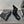 CC 25S Round-Toe Electric Embroidered Thick-Sole Ankle Boots in Black Glossy Cowhide and Embroidered Latticework 442494