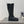 CC 25S Round Toe Mid-Heel Zippered High Boots in Black Glossy Cowhide and Embroidered Latticework 442492