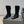 CC 25S Round Toe Mid-Heel Zippered High Boots in Black Cowhide and Suede  442489