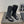 CC 25S Round Toe Mid-Heel Zippered High Boots in Black Cowhide and Suede  442489