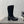 CC 25S Round Toe Mid-Heel Zippered High Boots in Black Cowhide and Suede  442489