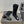 CC 25S Round Toe Mid-Heel Zippered High Boots in Black Cowhide and Suede  442489