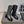 CC 25S Round Toe Mid-Heel Zippered High Boots in Black Cowhide 442487