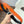 H VOLTE-FACE BELT 38MM GOLD BUCKLE & REVERSIBLE ORANGE AND BLACK LEATHER