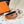 H GARDEN PARTY BELT 24MM SILVER BUCKLE & REVERSIBLE ORANGE AND BLACK LEATHER