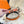 H GARDEN PARTY BELT 24MM SILVER BUCKLE & REVERSIBLE ORANGE AND BLACK LEATHER