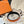 H GARDEN PARTY BELT 24MM SILVER BUCKLE & REVERSIBLE ORANGE AND BLACK LEATHER