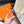 H GARDEN PARTY BELT 24MM SILVER BUCKLE & REVERSIBLE ORANGE AND BLACK LEATHER