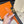 H GARDEN PARTY BELT 24MM GOLD BUCKLE & REVERSIBLE ORANGE AND BLACK LEATHER