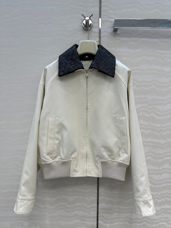 Giacca BV 25S Collo in pelle di pecora in cotone bianco