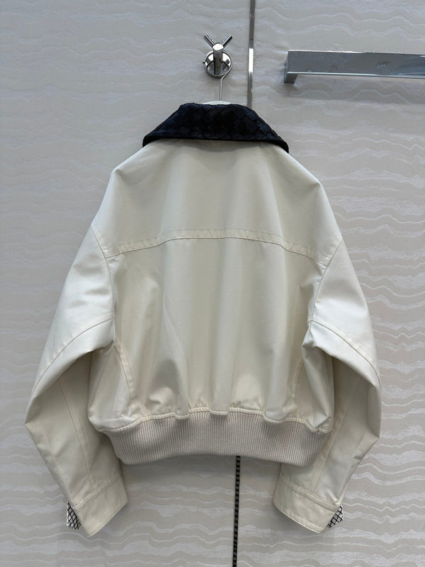 Giacca BV 25S Collo in pelle di pecora in cotone bianco