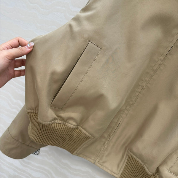 Giacca BV 25S Collo in pelle di pecora in cotone beige