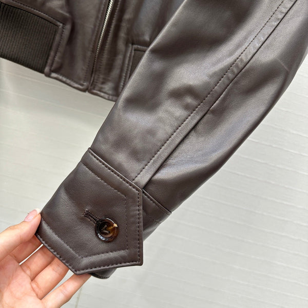 BV 25S Jacket in Chocolate Lambskin