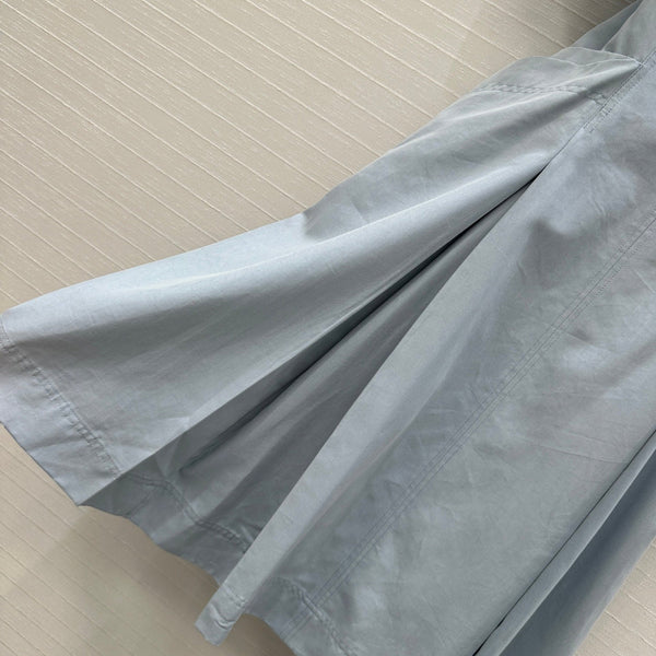 BV V-neck  Rolled-Up Sleeve Dress in Light Blue Tencel