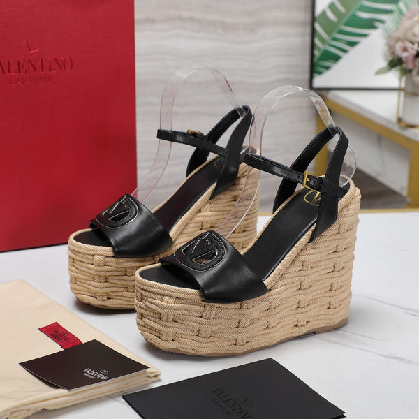 VL Flatform Sandal 15mm In Black Cowhide 456398