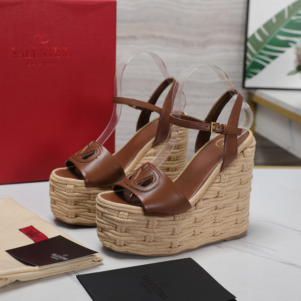 VL Flatform Sandal 15mm In Brown Cowhide 456397