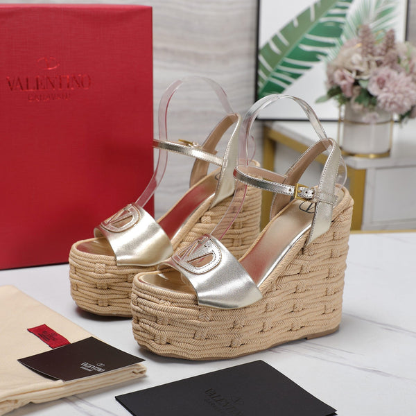 VL Flatform Sandal 15mm In Silver Cowhide 456394