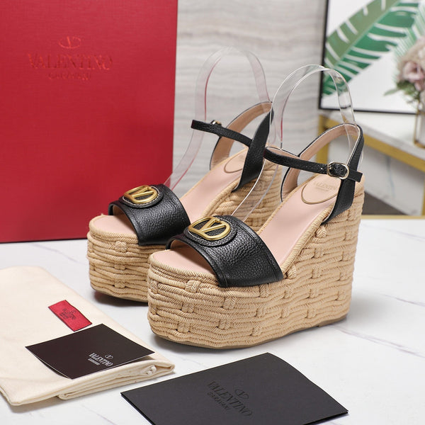 VL Flatform Sandal 15mm In Black Cowhide GHW 456390