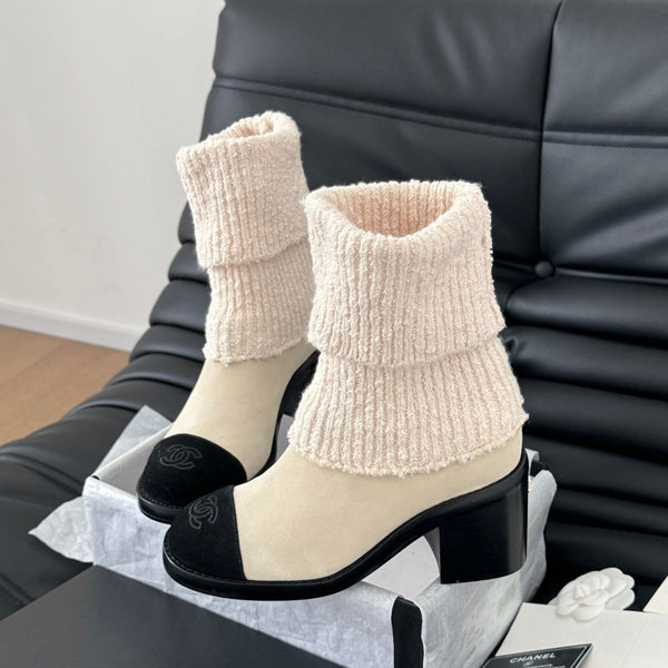 CC 25K Sock Boots Cream Suede 458777