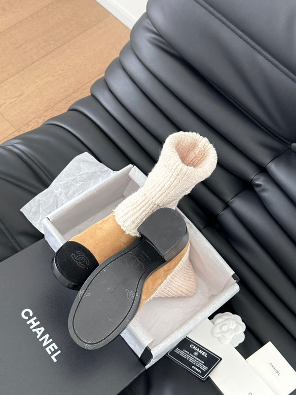CC 25K Stivali a calzino in pelle scamosciata marrone 458776