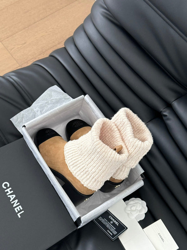 CC 25K Stivali a calzino in pelle scamosciata marrone 458776