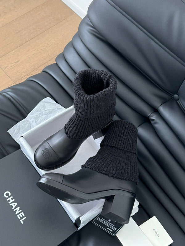 CC 25K Sock Boots Black Sheepskin 458774
