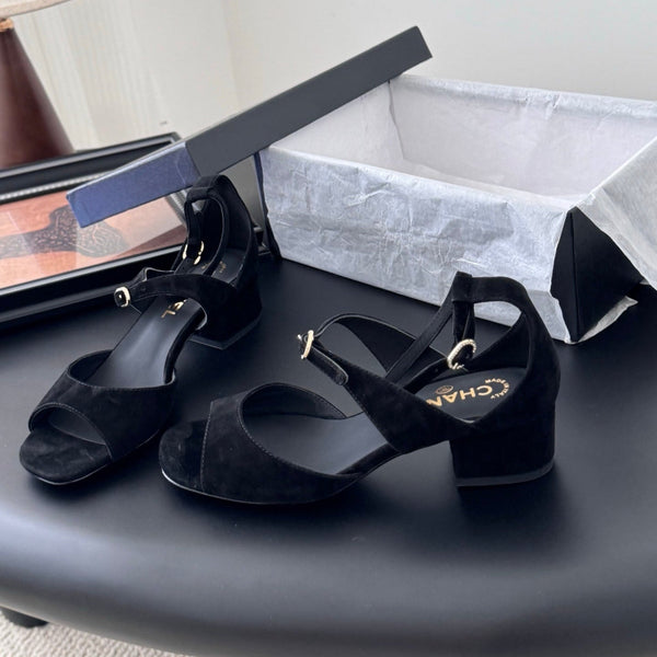 CC 25B Mary Janes 55mm High Heel Black Suede