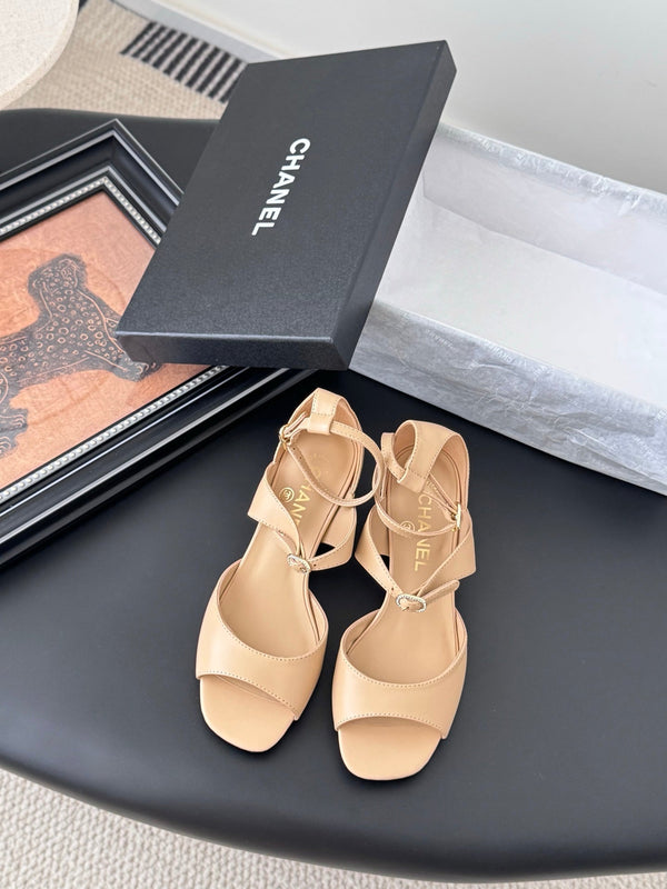 CC 25B Mary Janes Tacco Alto 55mm Pelle di Pecora Beige