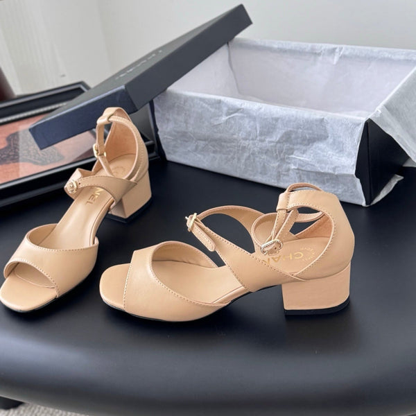 CC 25B Mary Janes Tacco Alto 55mm Pelle di Pecora Beige